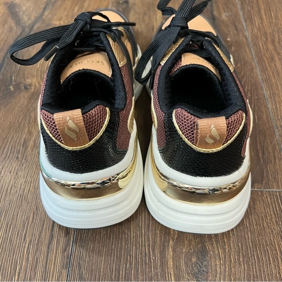 Skechers brown and black lace up sneaker SZ 6 - Picture 5 of 7